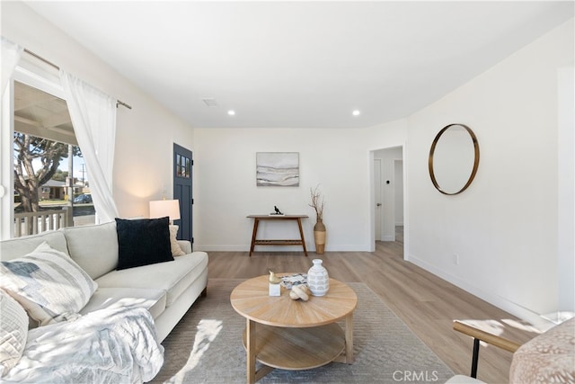 living room featuring hardwood / wood-style flooring