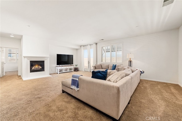 view of carpeted living room