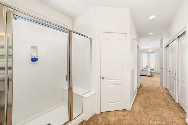 bathroom featuring walk in shower