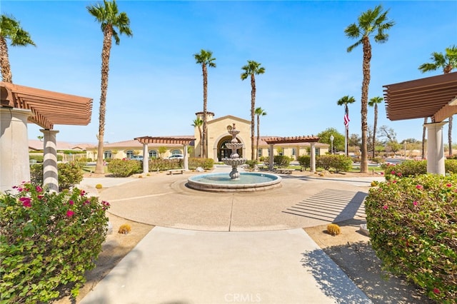 view of home's community with a pergola