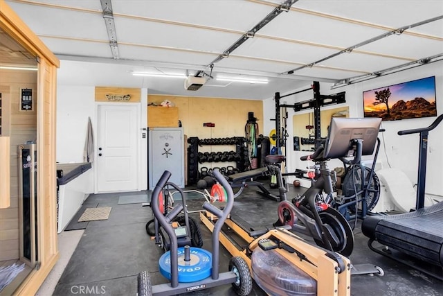 garage featuring a garage door opener