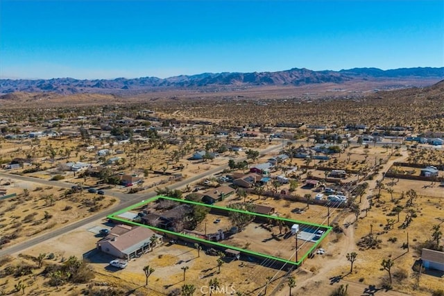 drone / aerial view with a mountain view