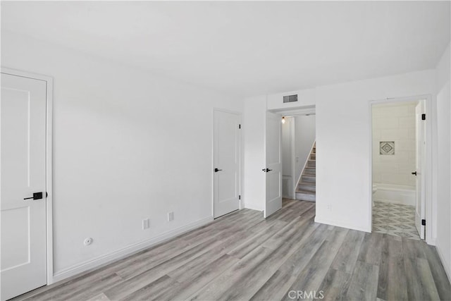 empty room featuring light wood-type flooring