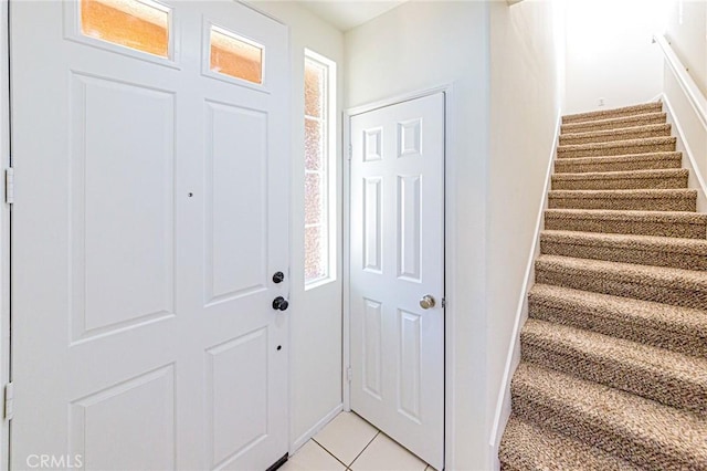 view of tiled entrance foyer