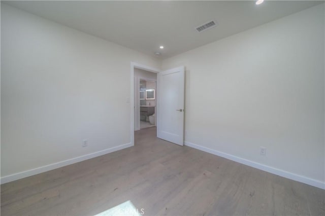 15570 Ethel St, Chino Hills, CA 91709 - unfurnished bedroom with light wood finished floors, baseboards, visible vents, and recessed lighting