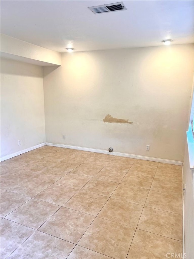 interior space featuring light tile patterned floors