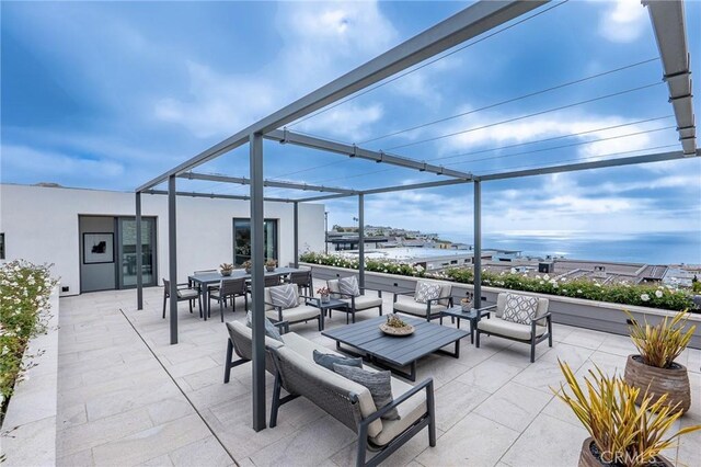 view of patio / terrace featuring an outdoor hangout area and a lanai