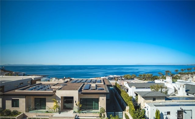 view of water feature with a residential view