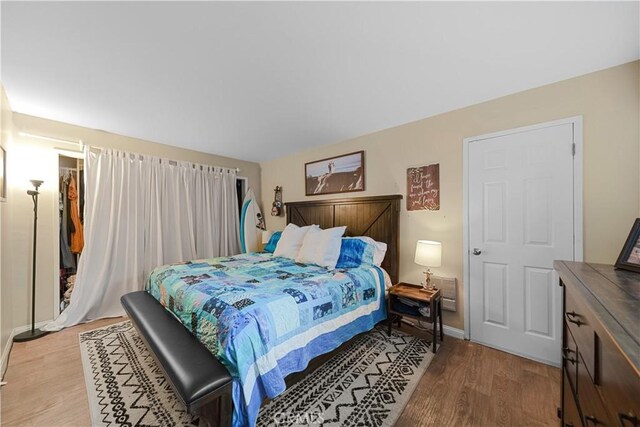 bedroom featuring light hardwood / wood-style flooring