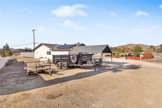 exterior space featuring a mountain view