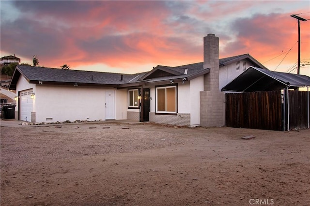 view of front facade with a garage