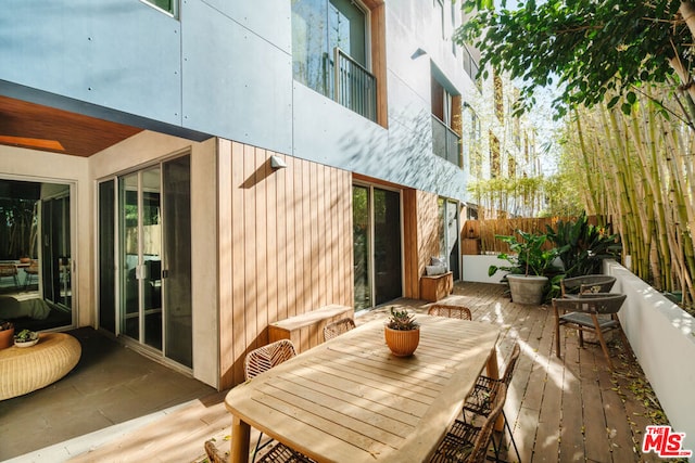 view of patio with a wooden deck