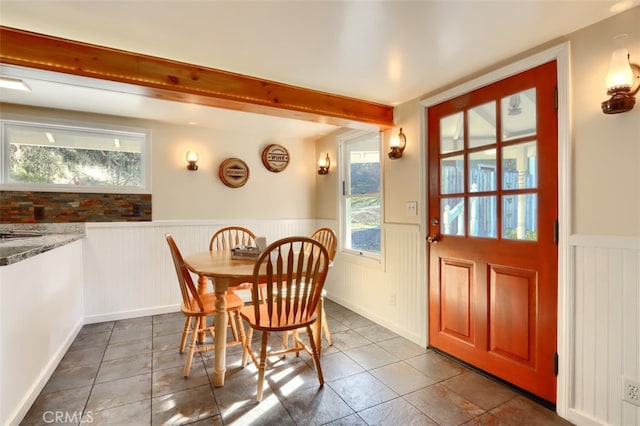 view of tiled dining area