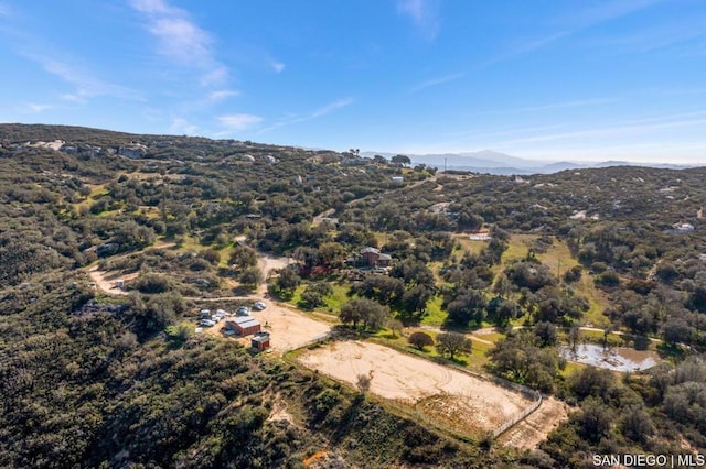 aerial view with a mountain view