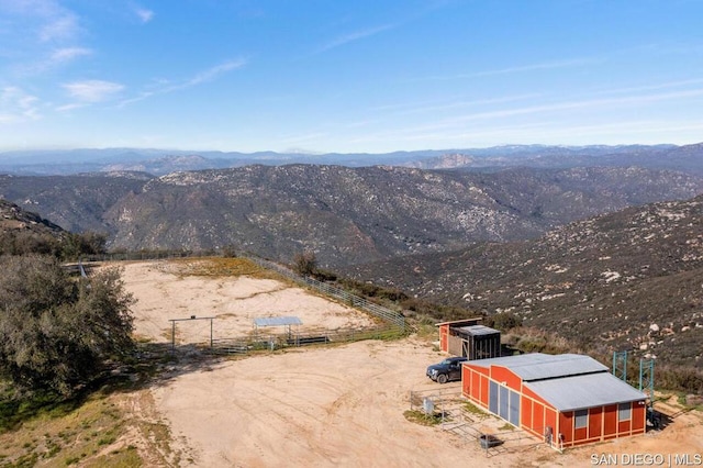 bird's eye view with a mountain view