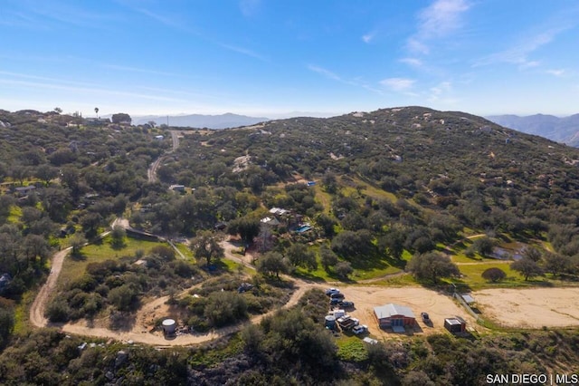 aerial view with a mountain view