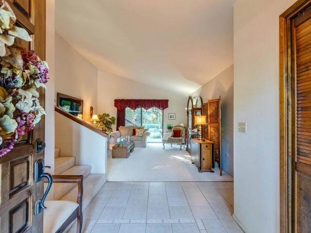 interior space with high vaulted ceiling