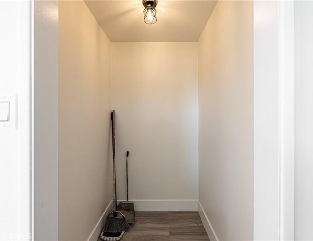 laundry room featuring hardwood / wood-style flooring