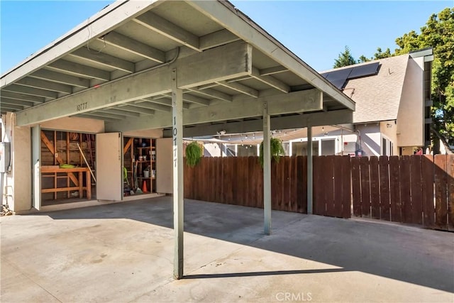 view of patio with a carport