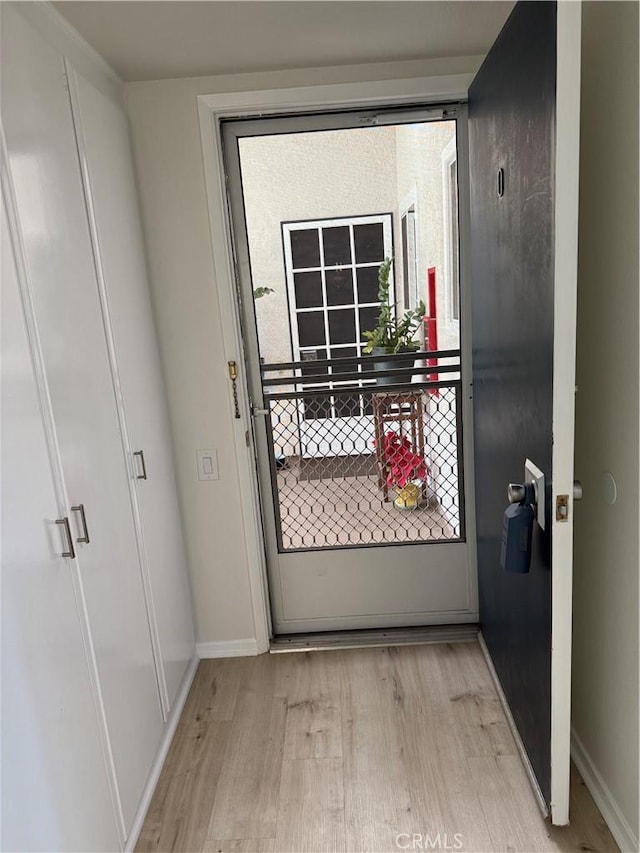 entryway featuring light hardwood / wood-style floors