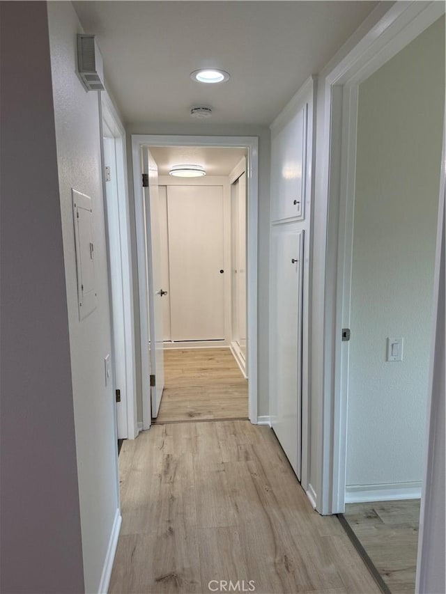 hall featuring light hardwood / wood-style floors