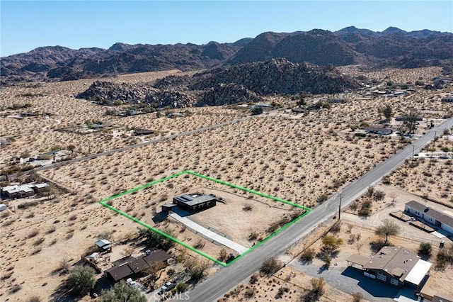 aerial view with a mountain view