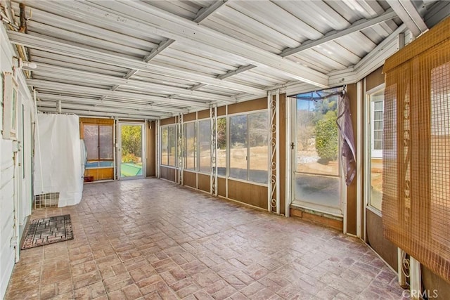 view of unfurnished sunroom