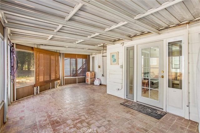 view of unfurnished sunroom