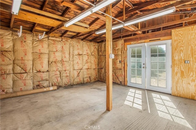 basement with french doors