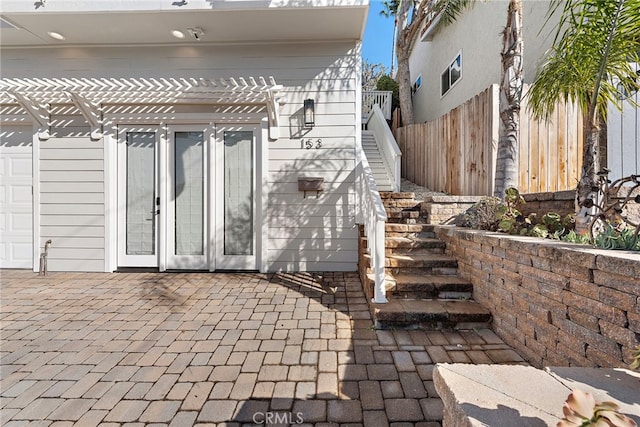 view of patio with a pergola