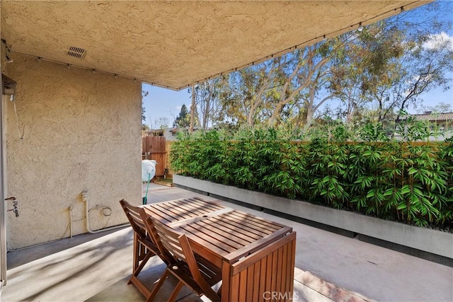 balcony featuring a patio area