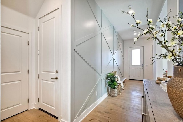 foyer featuring light hardwood / wood-style floors