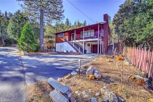 view of front of home with a garage