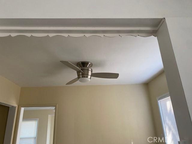 interior details featuring ceiling fan