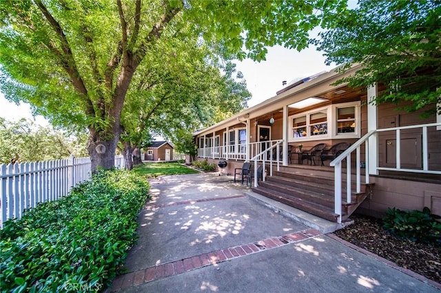 exterior space featuring a porch