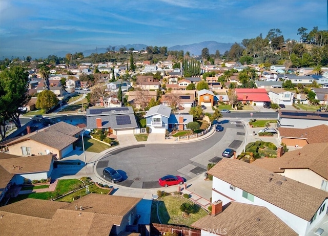 bird's eye view featuring a mountain view