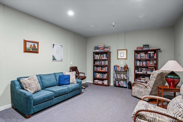 living room featuring carpet flooring