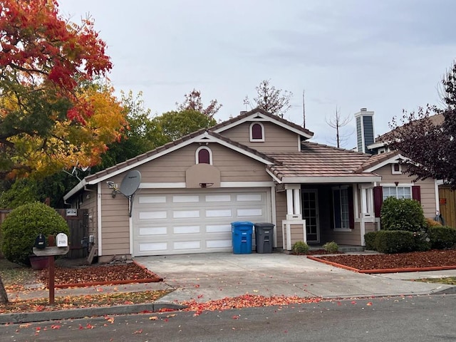 view of front of house with a garage