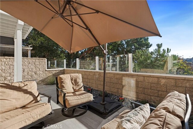 view of patio / terrace with an outdoor living space