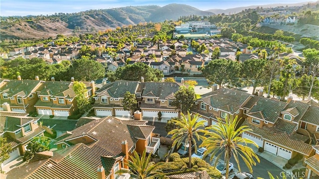 aerial view with a mountain view