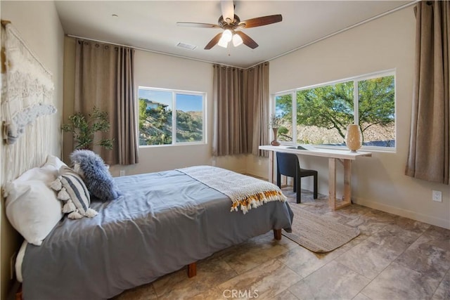 bedroom with ceiling fan