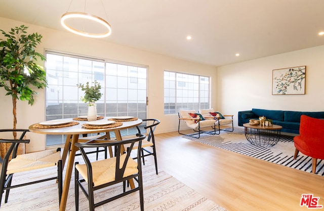 dining room featuring light hardwood / wood-style flooring