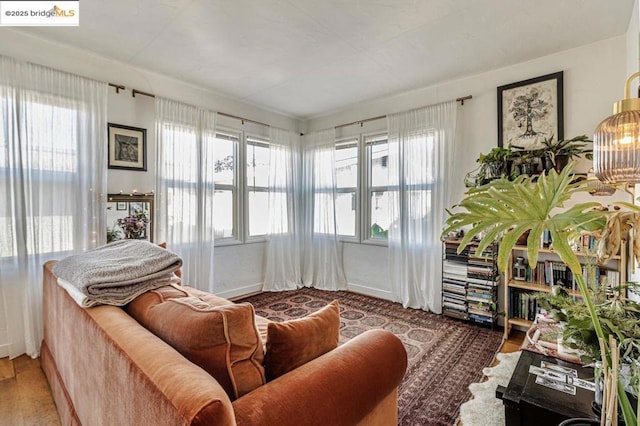 sitting room featuring hardwood / wood-style floors