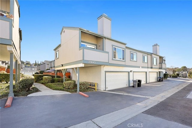 exterior space featuring a garage