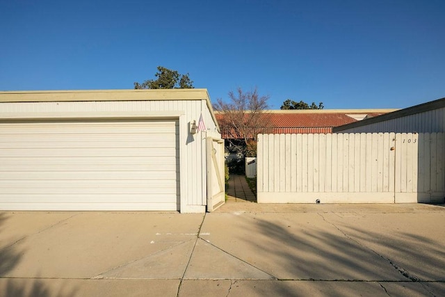 view of garage