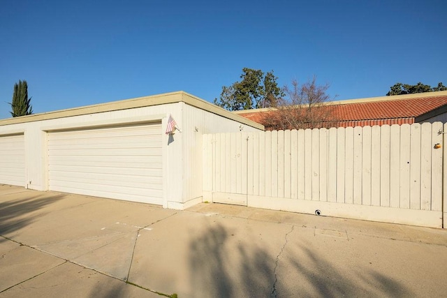 view of garage