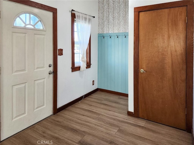 foyer entrance featuring light hardwood / wood-style flooring