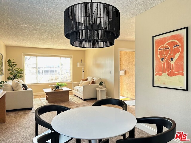 dining room featuring a textured ceiling