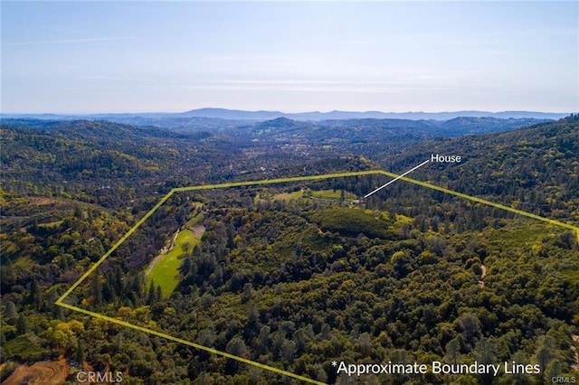 aerial view featuring a mountain view