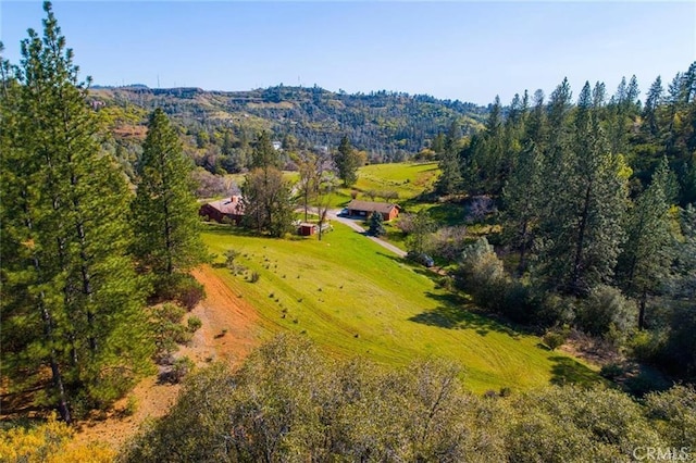 aerial view featuring a rural view